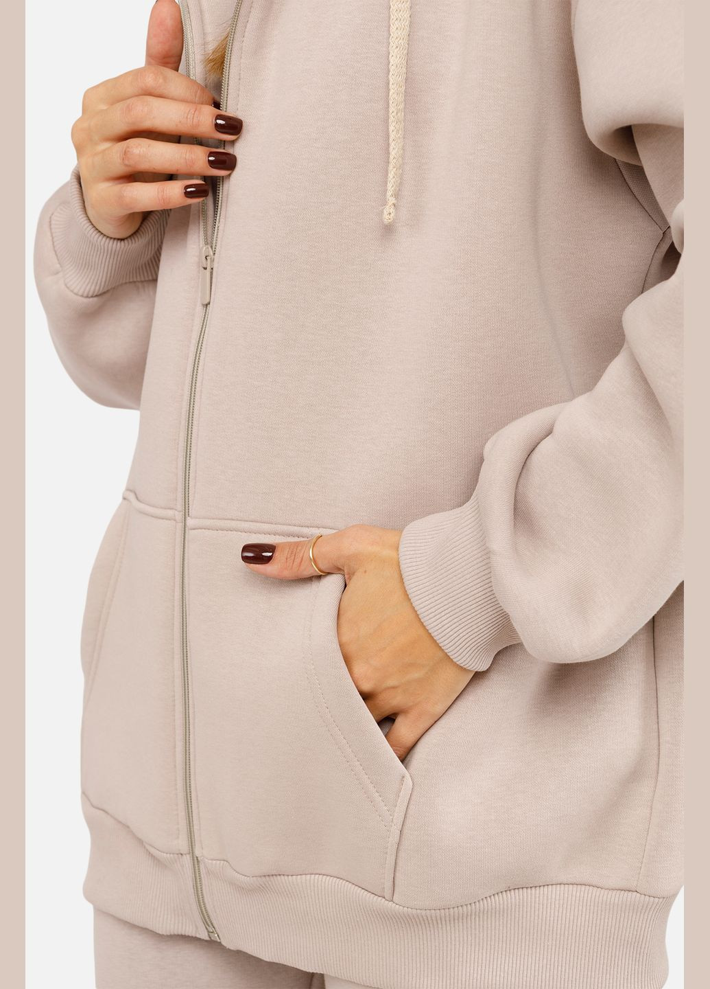 Жіноча толстовка на блискавці колір бежевий CB-00254555 Yuki (309020443)