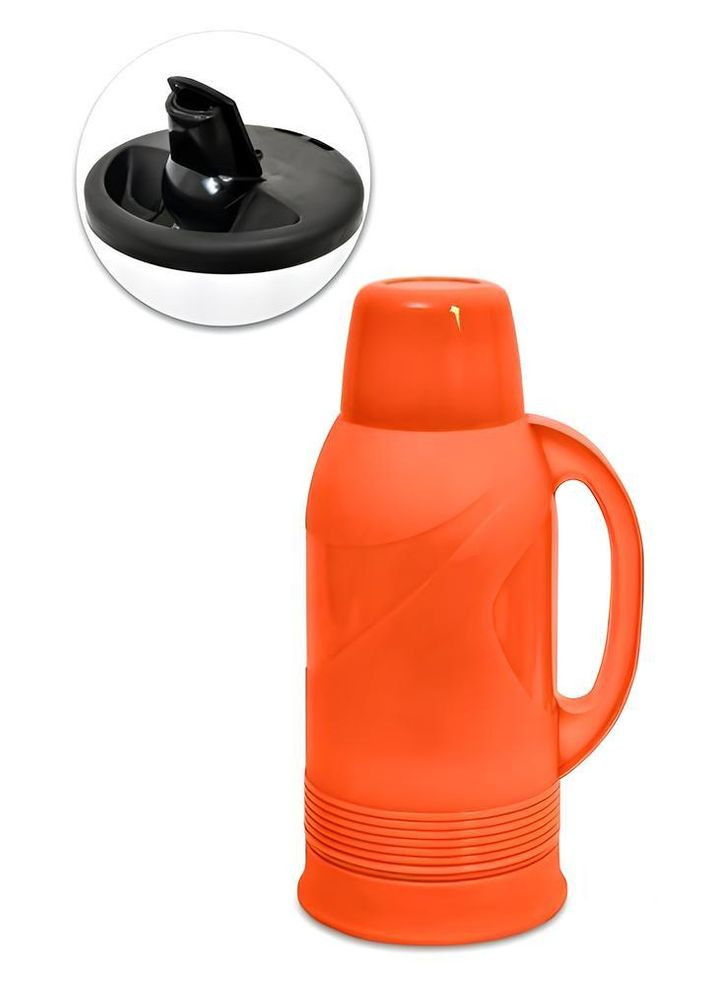 Термос 1,0 л со стеклянной колбой, клапан-пробка, крышка-чашка Orange Stenson (359404517)