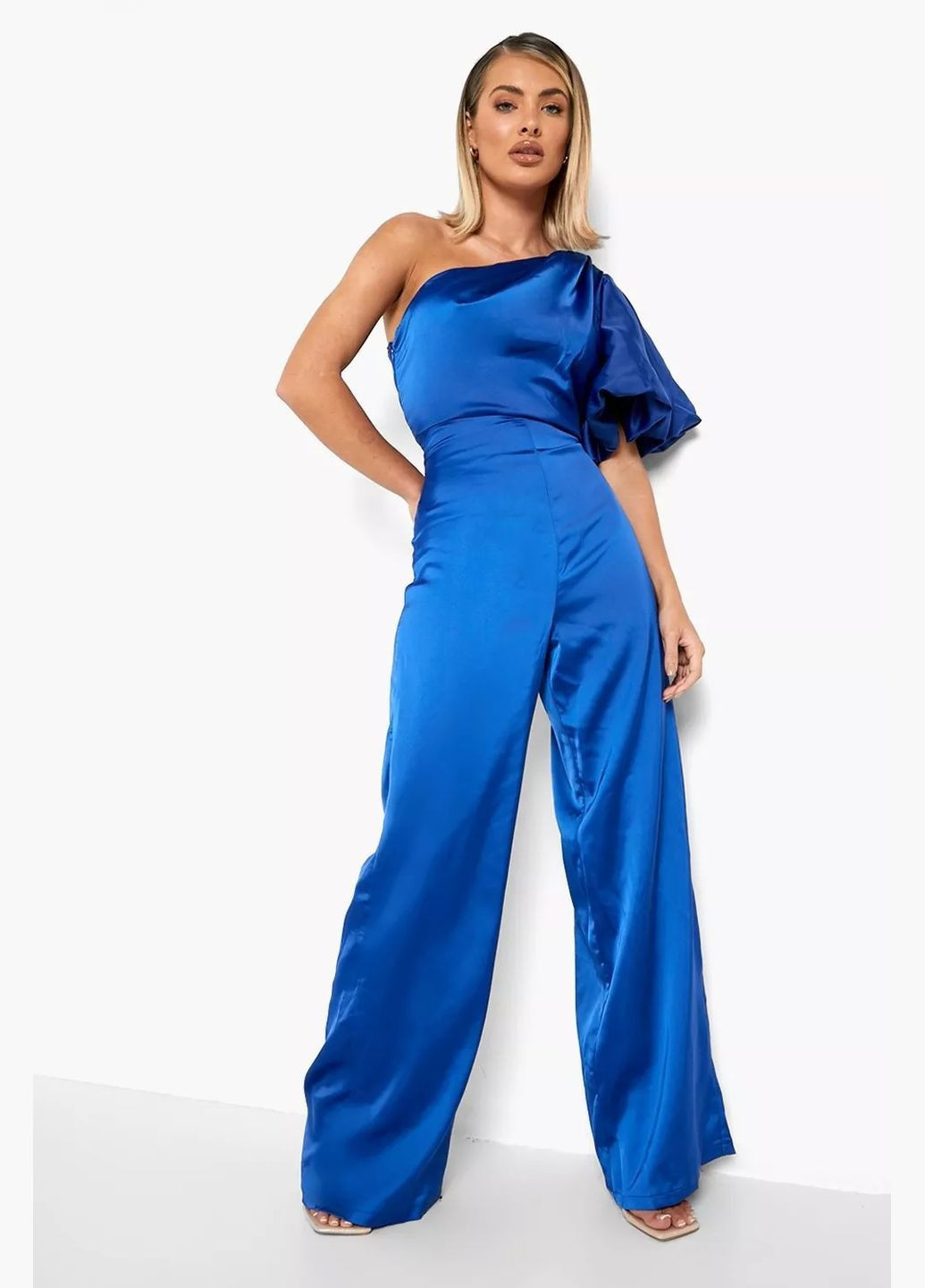 Комбінезон Boohoo однотонний темно-синій кежуал