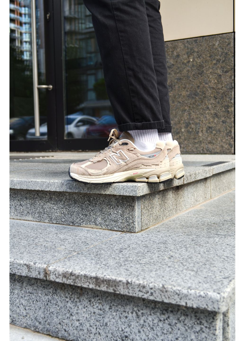 КРОССОВКИ ЖЕНСКИЕ NEW BALANCE 2002R BEIGE НЬЮ БЕЛАНС 2002R No Brand бежевые демисезоны (367168917)