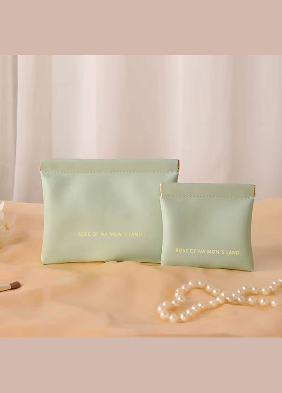 Набор портативных косметичек 2 шт для хранения аксессуаров, футляры для мелочей размер 14х18 и 11х12 см зелени No Brand (354829452)