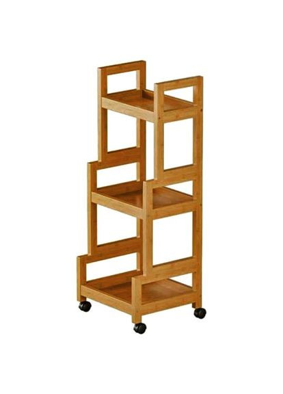 Этажерка из дерева для ванной на колёсиках Диполи охра (АБТ-003404) No Brand (328210487)