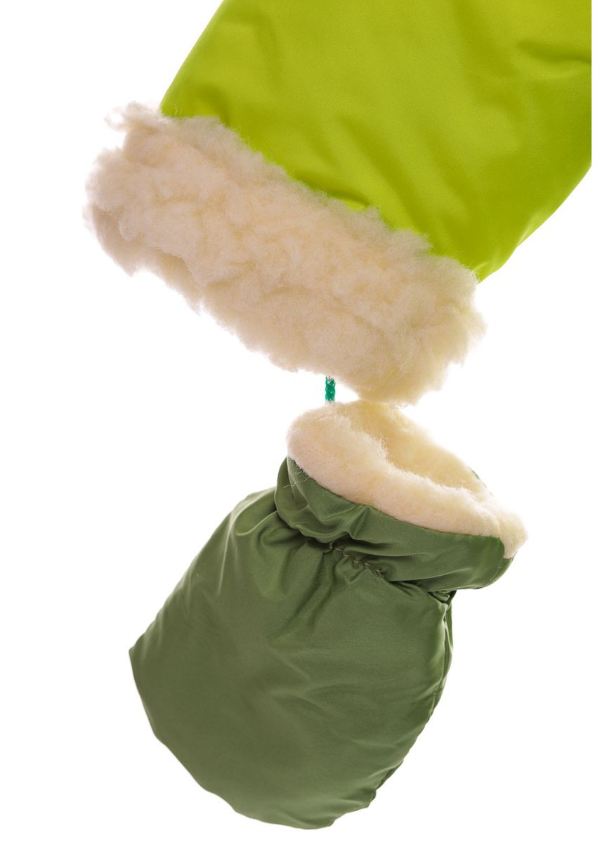 Зелений зимній комбінезон на суцільному хутрі нуль салатовий 86 см (27612) BABYKROHA