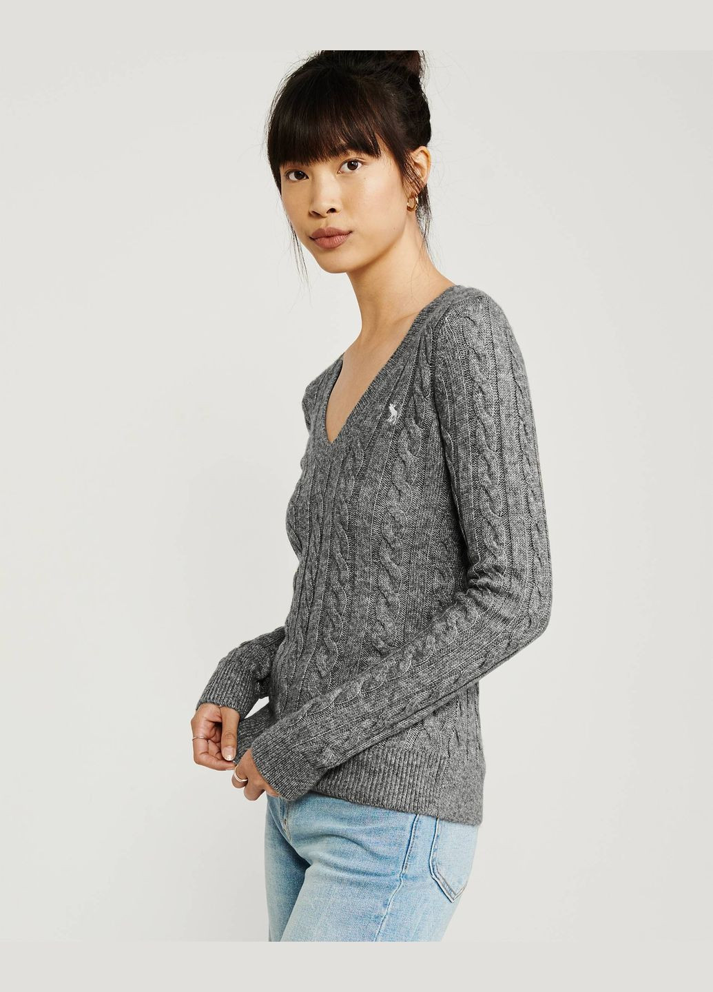 Серый демисезонный свитер женский - свитер af6116w Abercrombie & Fitch