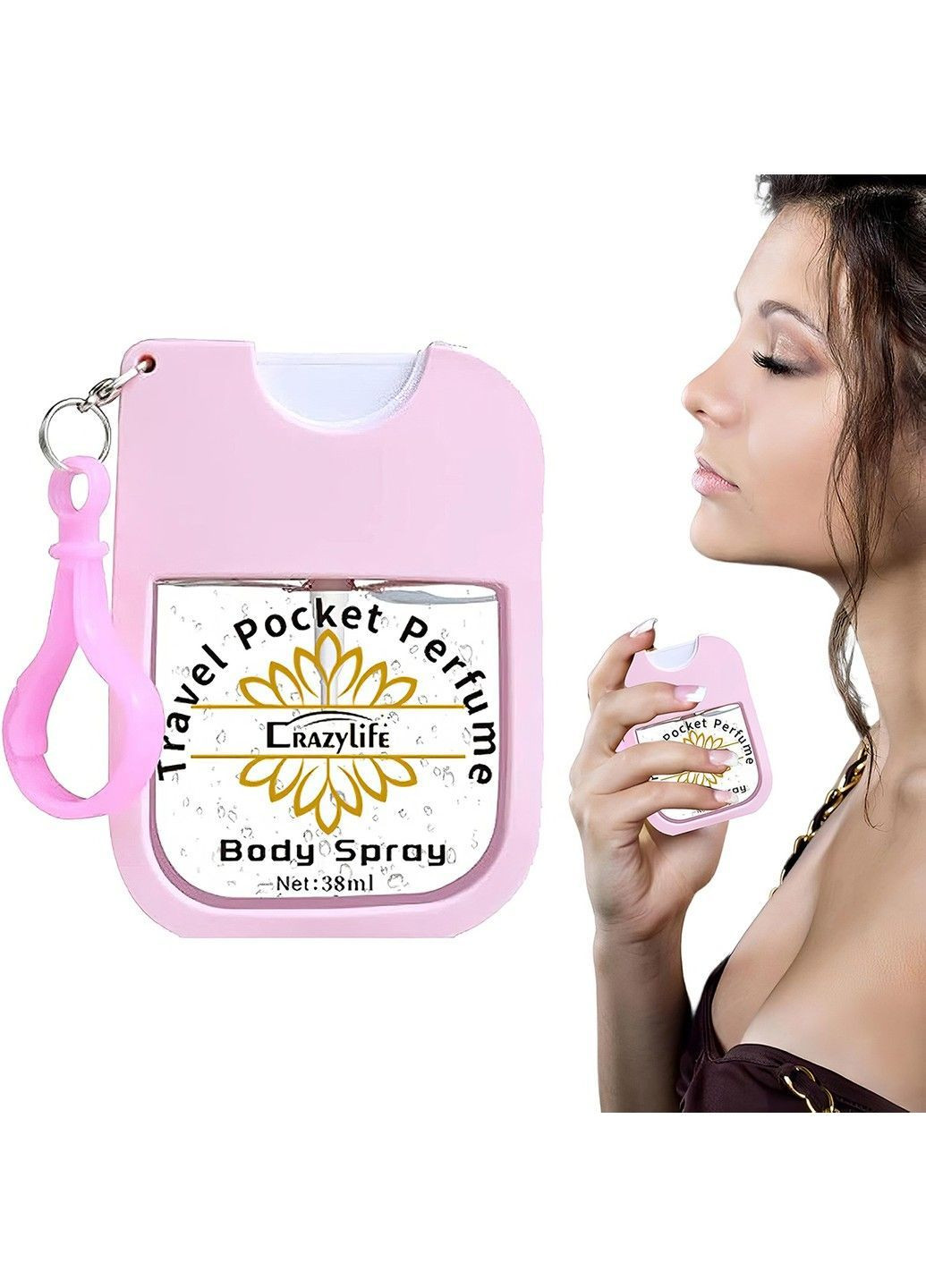 Туалетна вода з феромоном у портативному флаконі з карабіном (38 мл) CrazyLife (367904449)