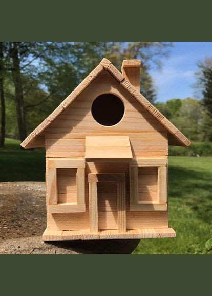 Шпаківня садова з дерева Кедровник ваніль (СКВ-004602) No Brand (328605821)