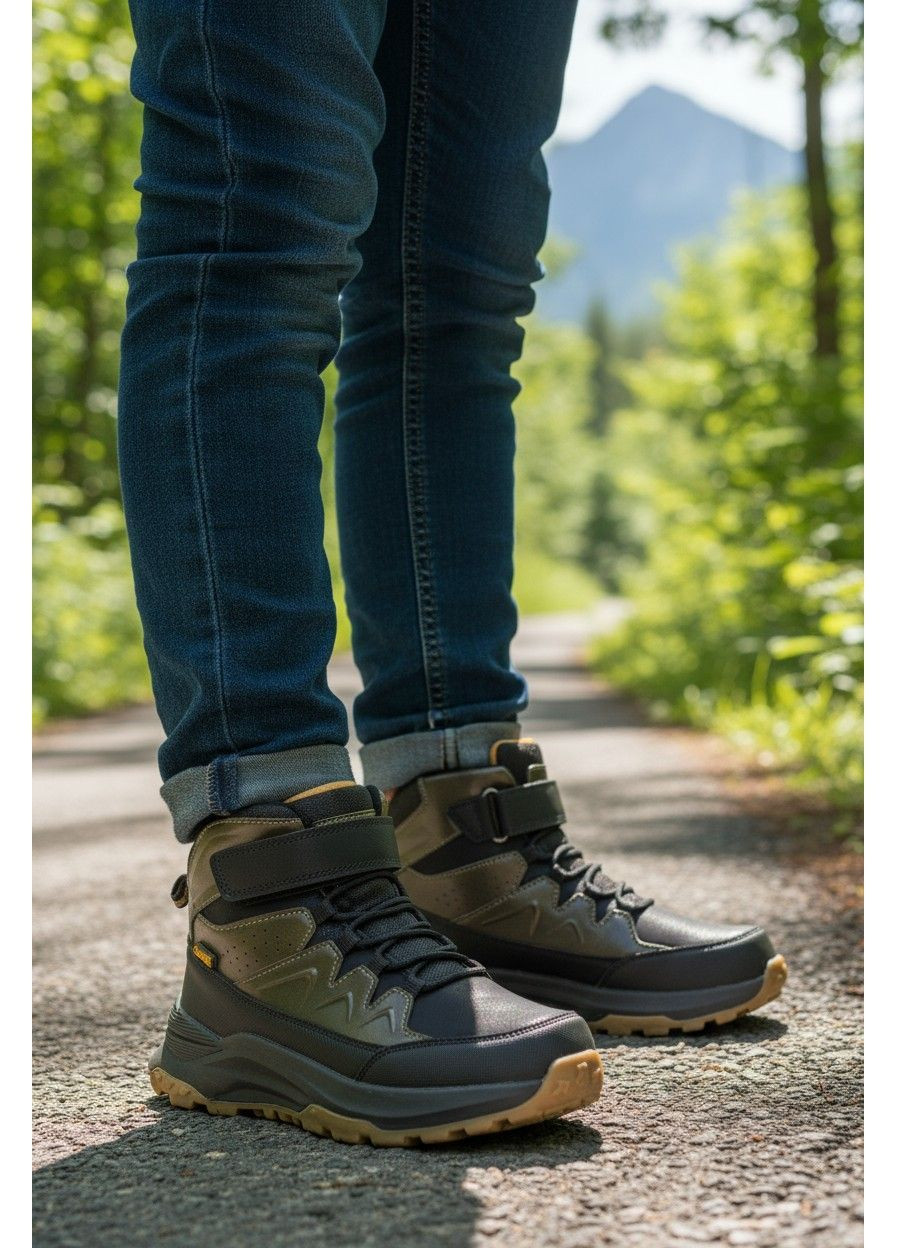 Утеплені демісезоні підліткові черевики хайтопи на липучці для хлопчика підлітка на флісі Клібі Clibee (362200609)