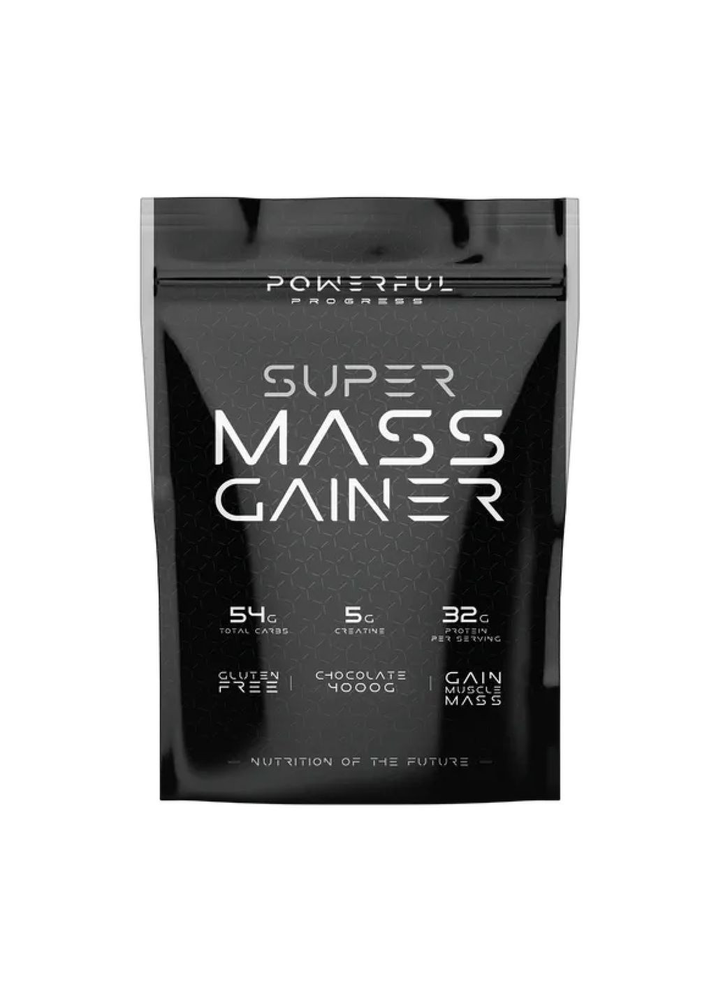 Гейнер для набора массы Super Mass Gainer 4000г шоколадный 32г белка 5г креатина Powerful Progress (367958193)