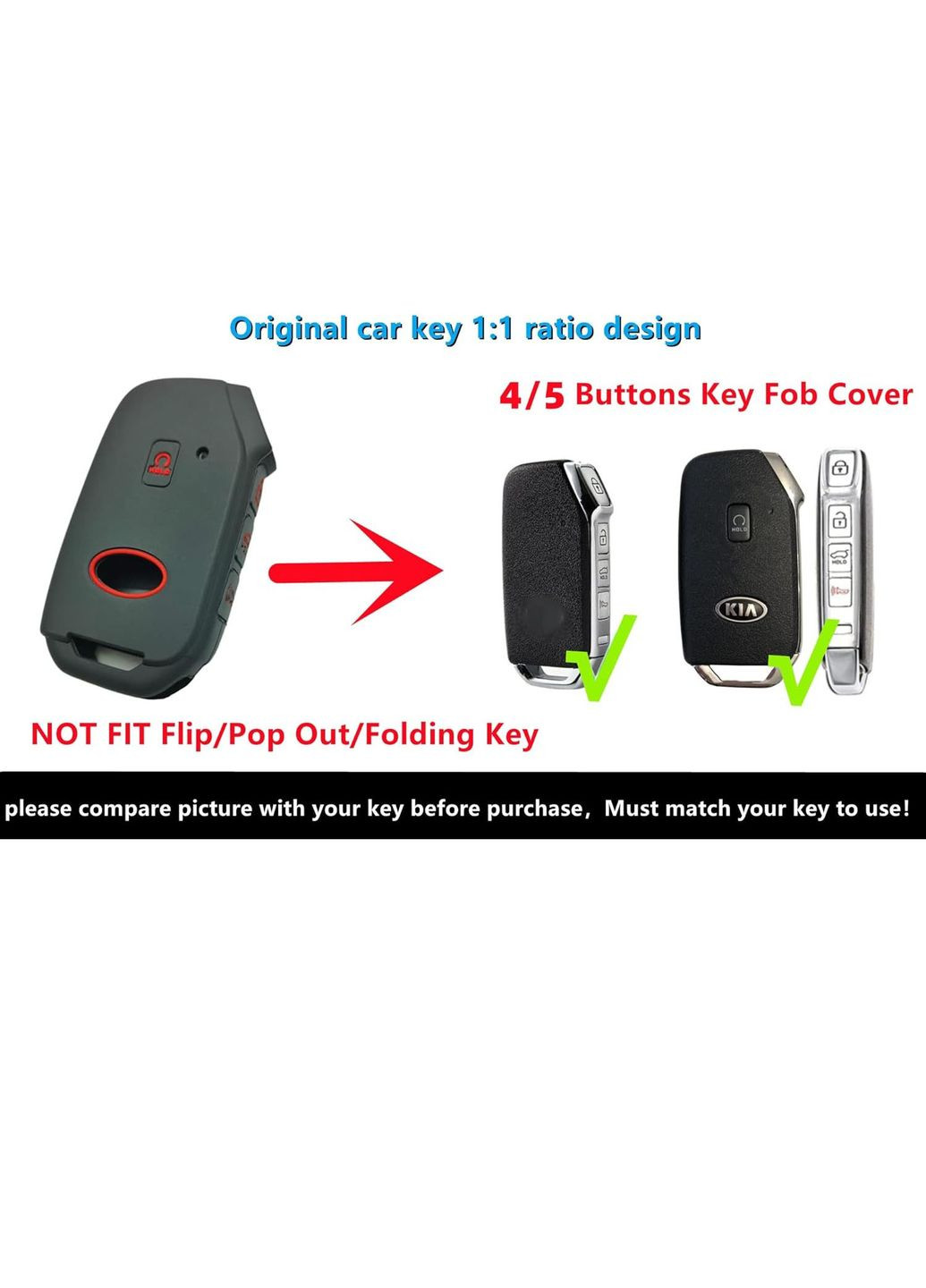 Силиконовый резиновый брелок, совместимый с Kia Forte K5 NIRO Seltos Sorento Soul Sportage Amazon (299108423)
