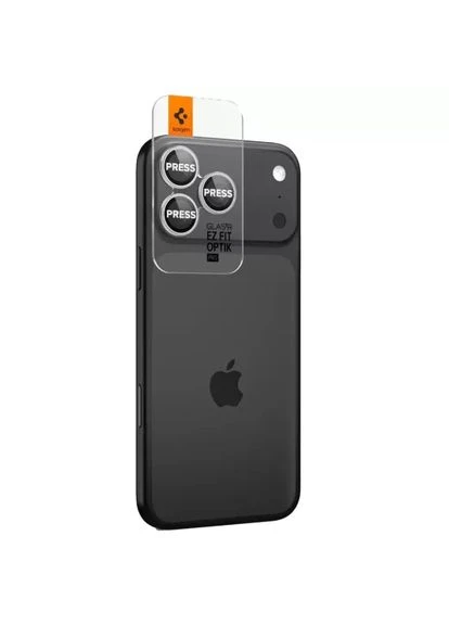 Защитное стекло для камеры Optik Pro EZ Fit Silver для iPhone 17 Pro Max | 17 Pro (AGL10124) (2 шт.) Spigen (402491811)