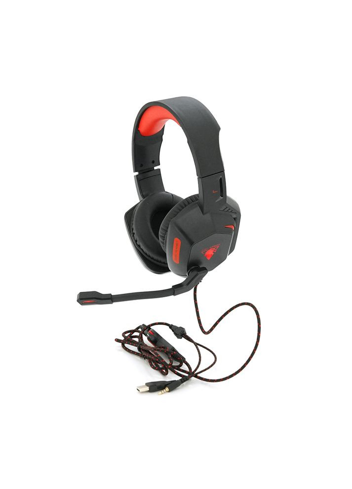 Наушники ведущие с подсветкой GH233, с микрофоном и регулировкой громкости, Black/Red, Box Jedel (314780096)