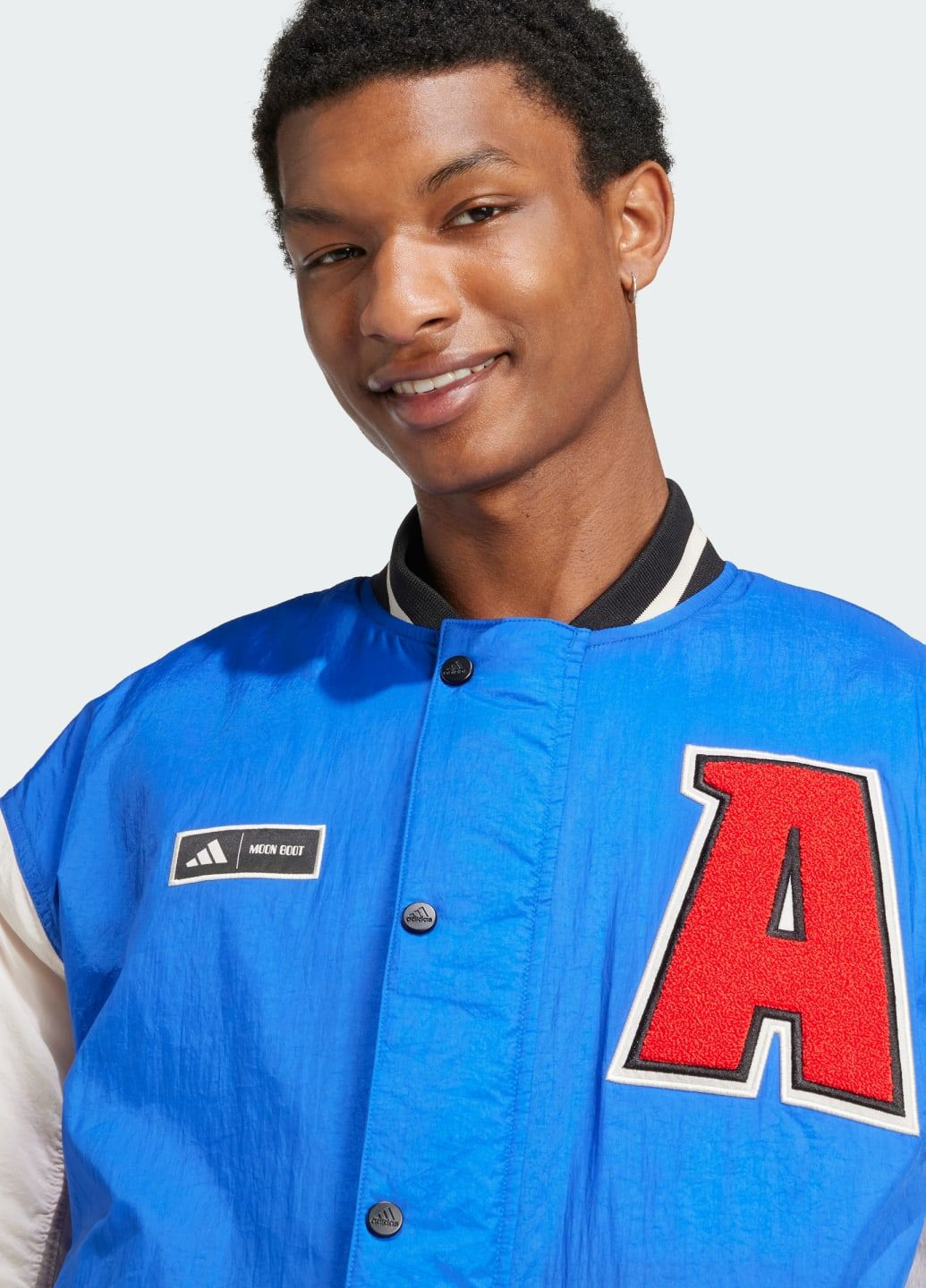 Синя демісезонна бомбер x moon boot adidas