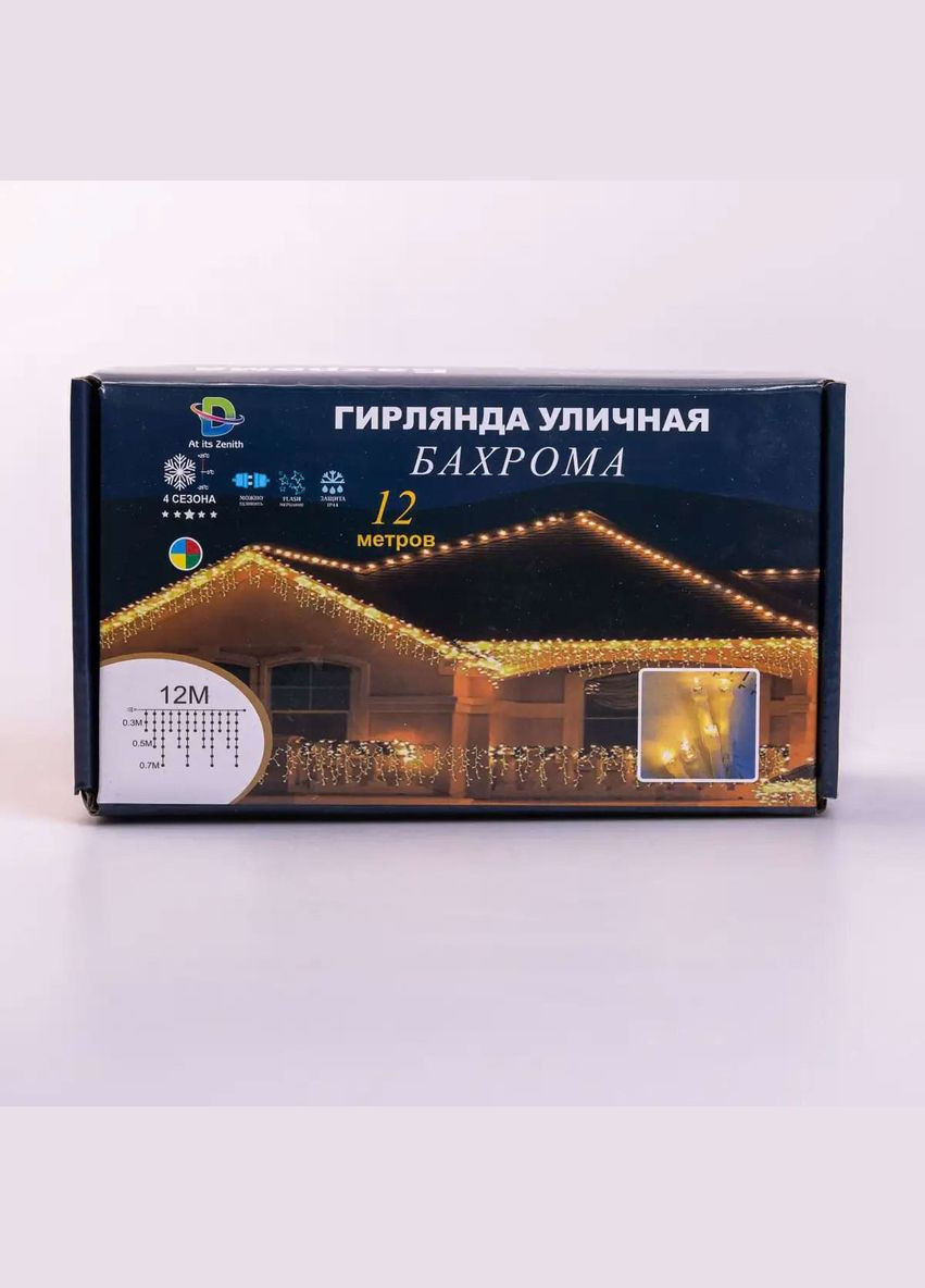 Гирлянда Бахрома уличная 200 LED 12 м черная, белый GarlandoPro (316721904)