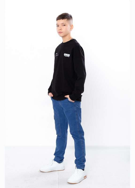 Синие демисезонные прямые джинсы для мальчика (подростковые) демисезон No Brand