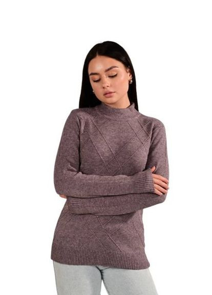 Бузковий демісезонний светр жіночий, з візерунком ромби,, (арт. 847) No Brand