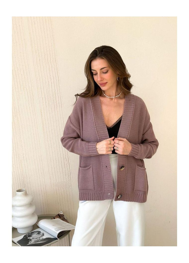 В'язаний кардиган жіночий з вовни та акрилу — приємний до тіла кардиган для затишних образів ARTKNIT (ak27649p) Art Knit (334893214)