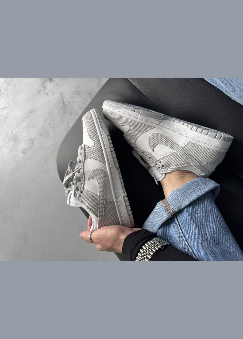 Кросівки жіночі Nike SB Dunk Low Grey White | Найк СБ Данк сірі No Brand сірі демісезони (342080208)