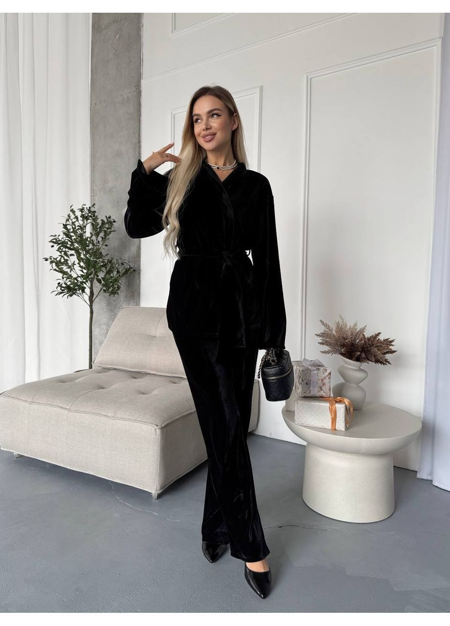 Костюм 1703 щільний якісний оксамит штани та кофта Україна (370348005)