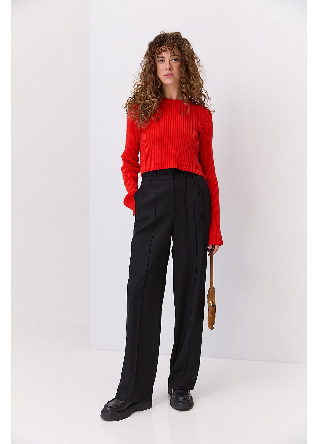 Жіночі класичні штани сірі зі строчкою спереду Arjen (361056861)