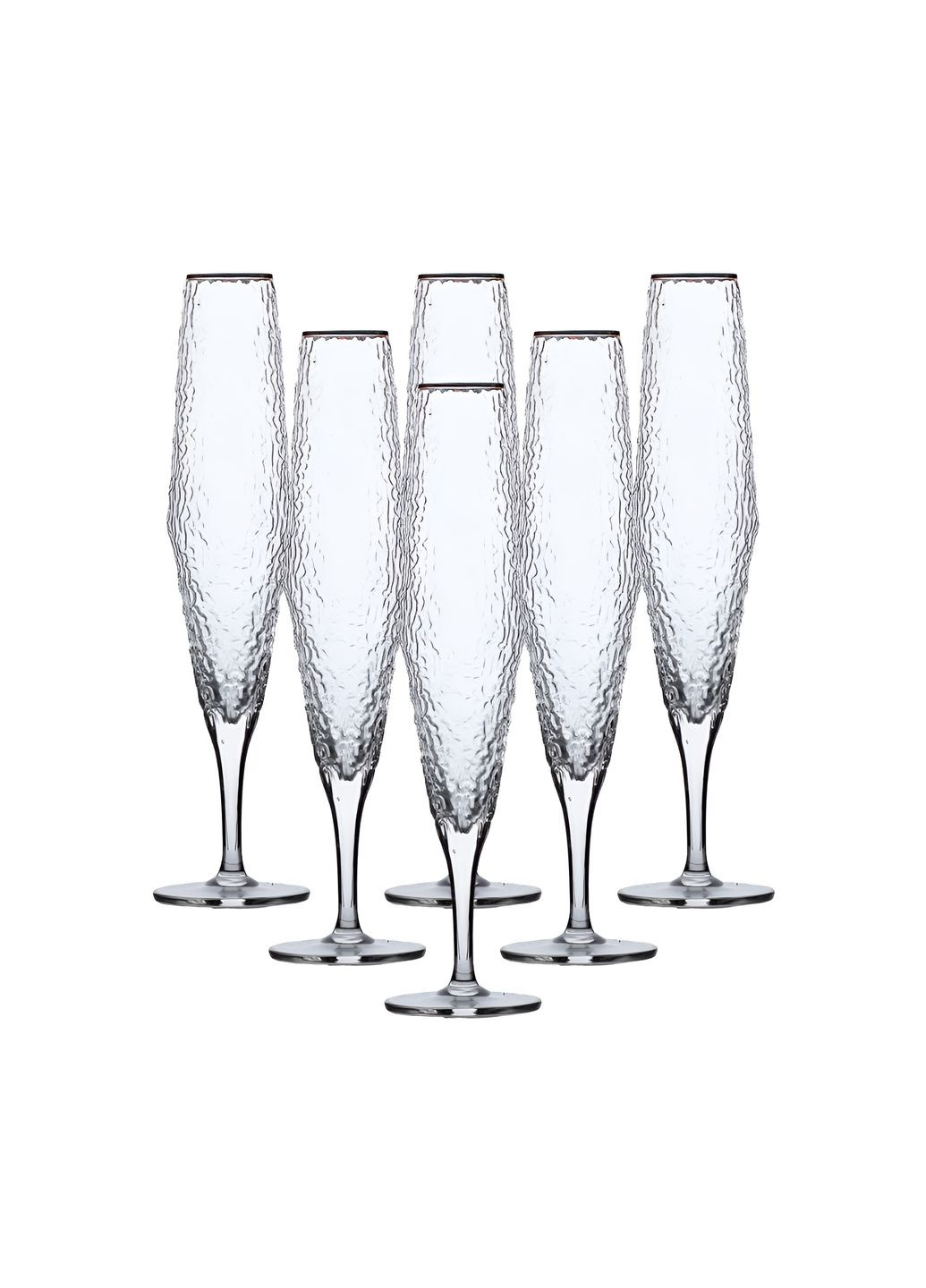 Набір келихів для шампанського Stunning фактурних 6 штук по 250 мл, Yiwu (324069938)