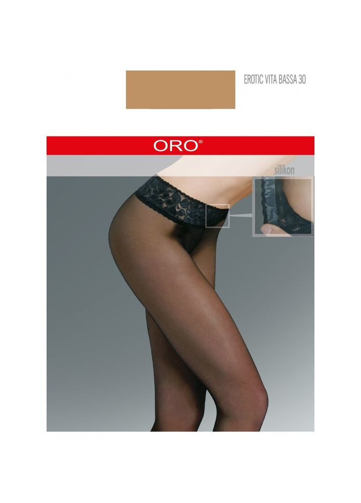 Жіночі колготки з мереживним поясом на силіконі ORO (361246652)