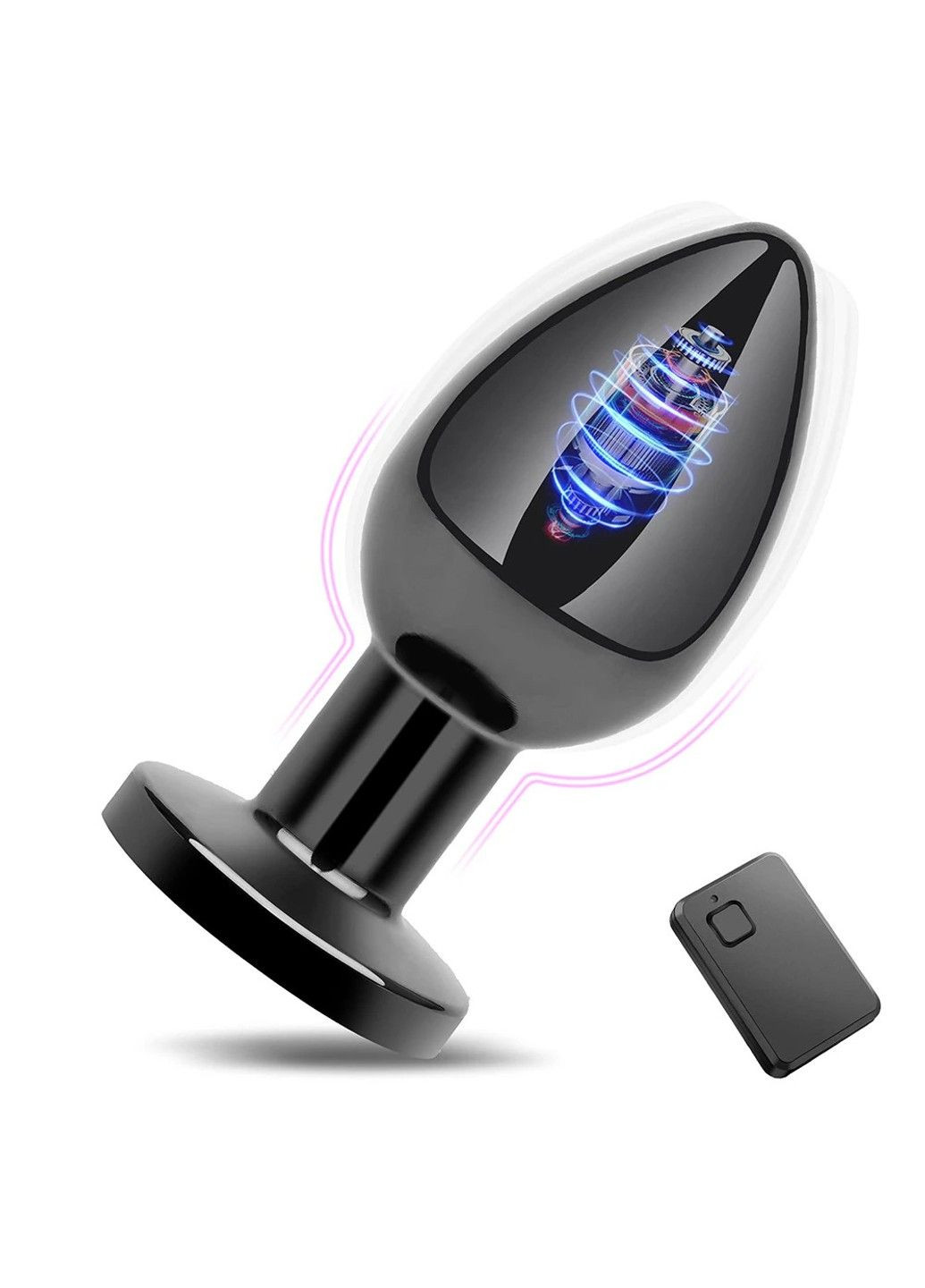 Черная металлическая анальная пробка с вибрацией и дистанционным управлением (USB) We Love (284278635)