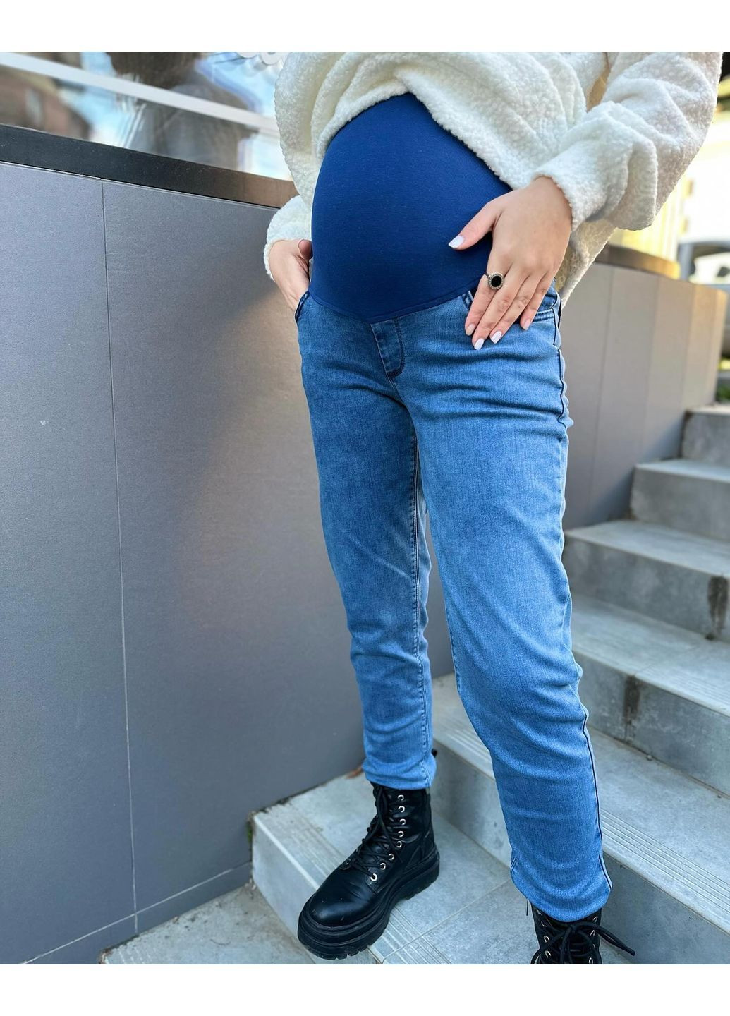 Джинси для вагітних з начосом No Brand - (367984512)