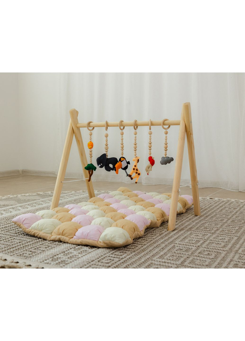 Мобіль підлоговий тренажер Монтессорі XRMASTER Сафарі з матрациком Лисенятко No Brand (350313833)