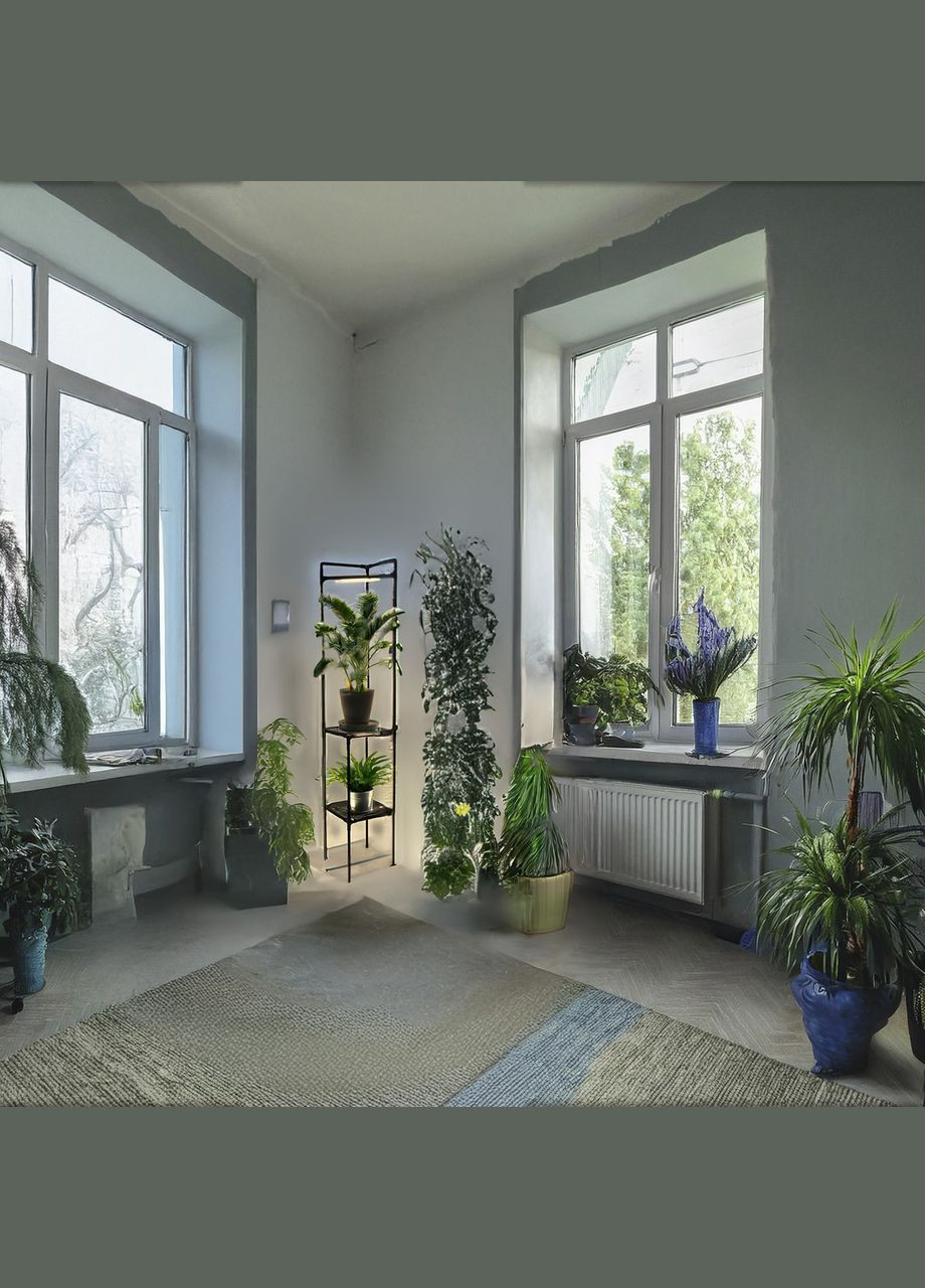 Полицястелаж для квітів з підсвічуванням Cornetta Light. Кутова підлогова підставка для рослин з фітолампами Metaplant (303776748)