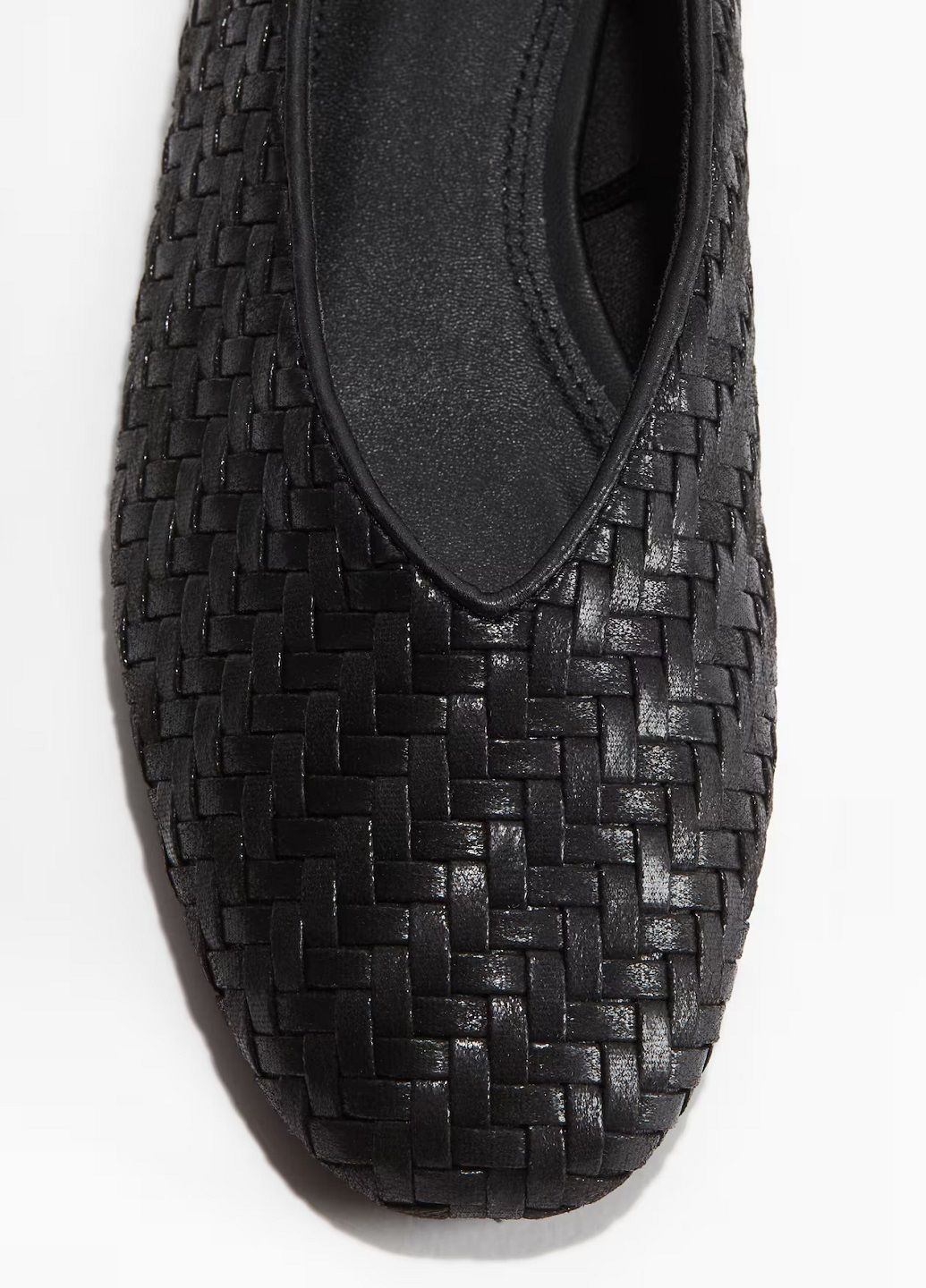 Женские балетки H&M | чёрные однотонные искусственная кожа (313175758)