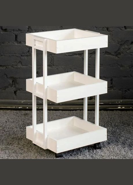 Этажерка из дерева для ванной на колёсиках Неартис зефир (АБТ-010620) No Brand (328210375)