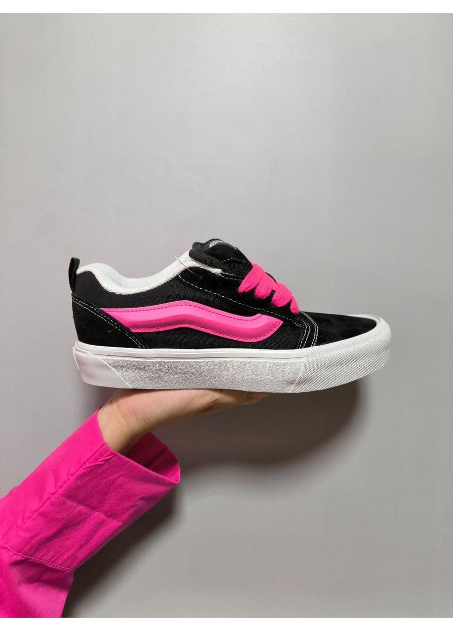 Рожеві Осінні кеди чоловічі vans knu skool black pink ванс кну скул No Brand