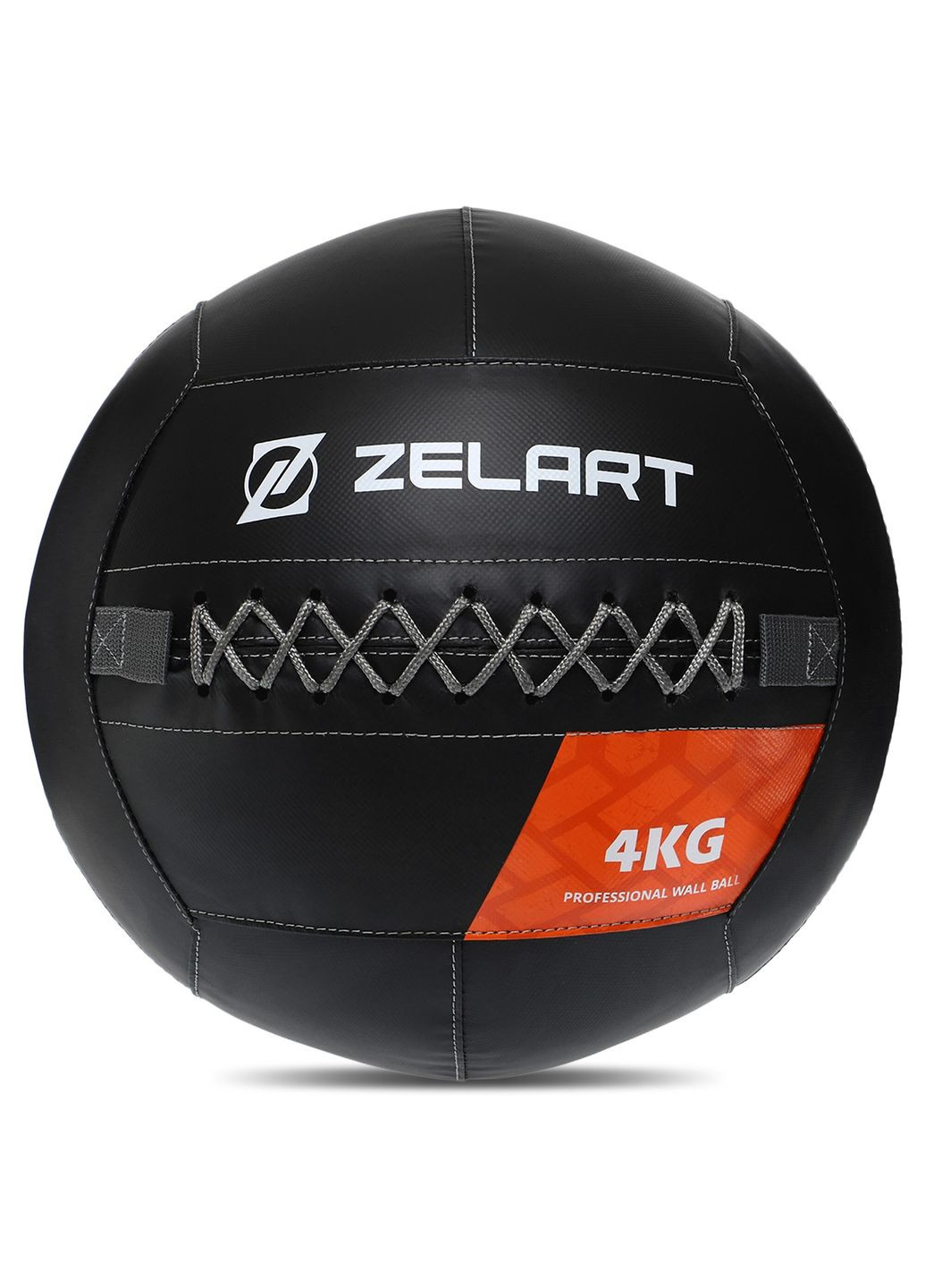 Мяч набивной медицинский для кроссфита WALL BALL Черный (вес 4 кг) TA-7822-4 Zelart (367617462)