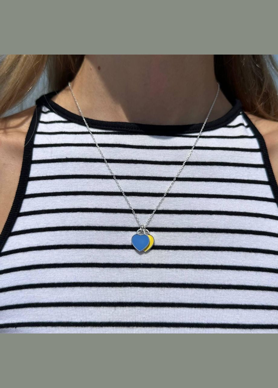 Срібне намисто З Україною у серці No Brand (330768388)