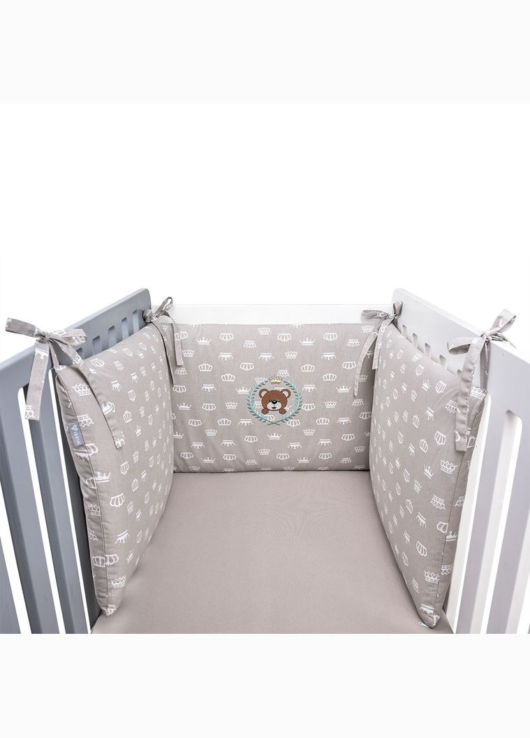 Бортик защитный в кроватку ТM 198х42 см хлопок корона беж (08-13737*002) PAPAELLA (313594494)