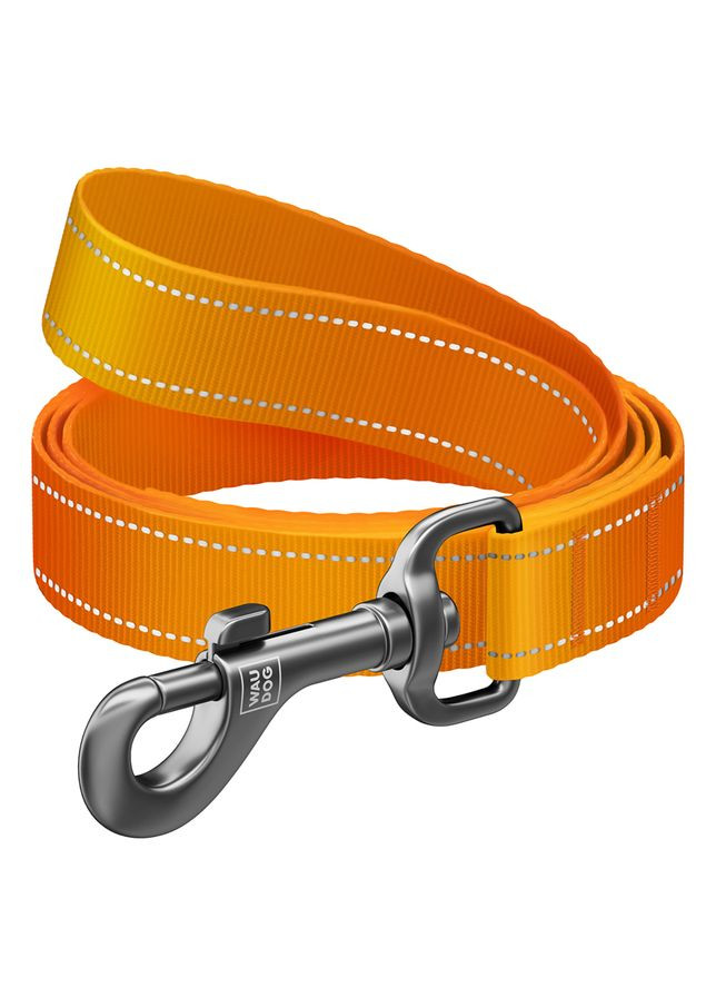 Поводок для собак нейлоновый Nylon Mono светоотражающий, M, Ш 20 мм, Дл 122 см WAUDOG (333799705)