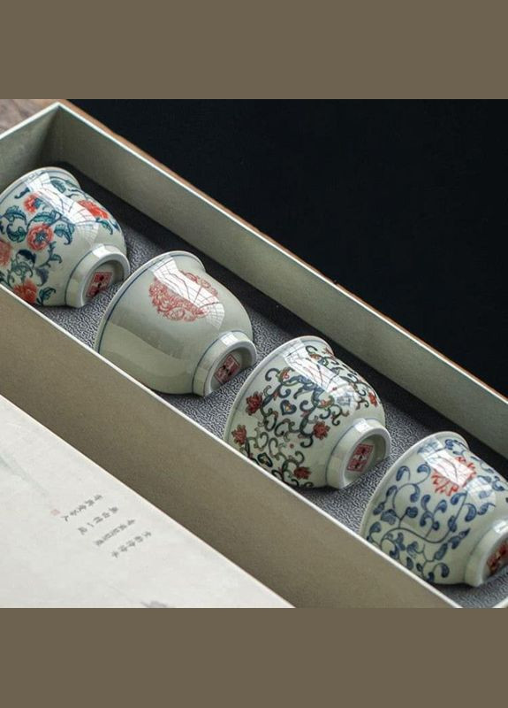 Набір керамічних піал 100мл. Антикваріат 4 шт (R-1101nice-VS) No Brand (303349006)