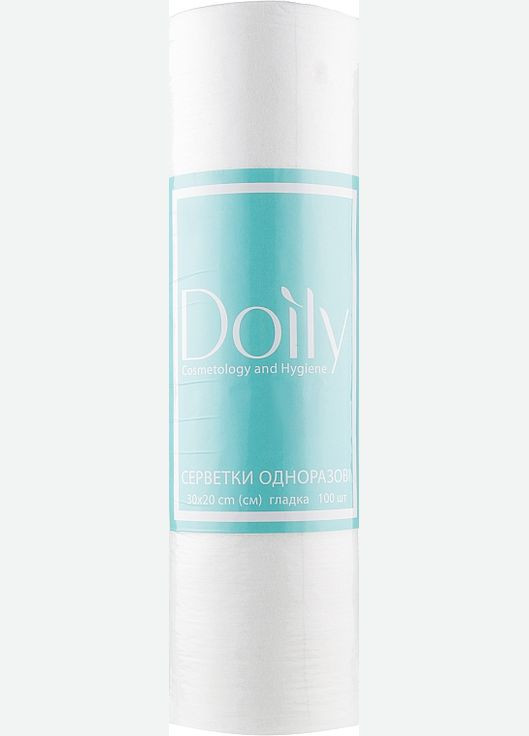 Серветки у рулоні зі спанлейсу 30х20 см, 100 шт., гладенькі 100шт (882434-27056170) Doily комбінований