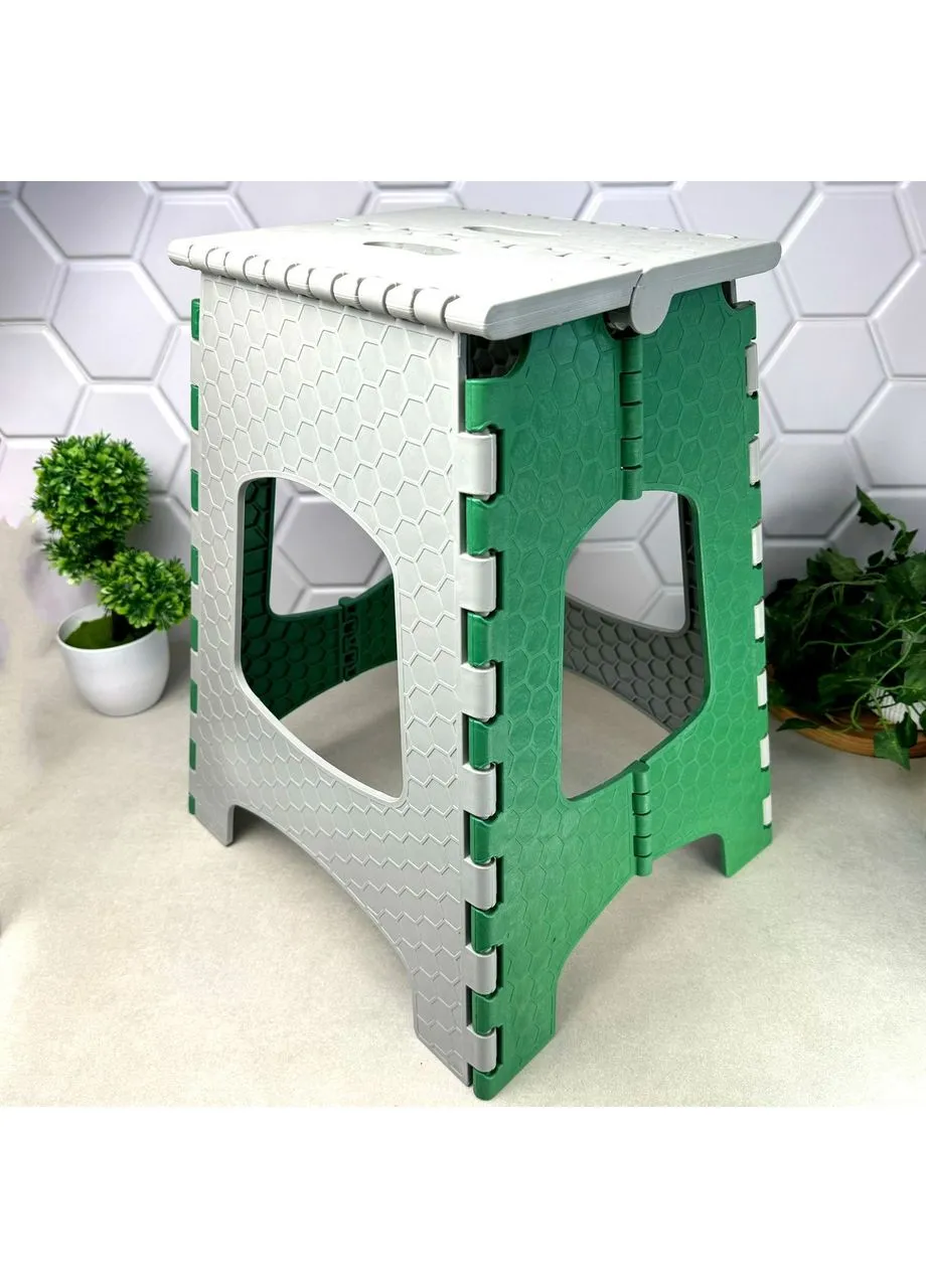 Раскладной табурет EcoFablic зелёный, складной для кухни, рыбалки и кемпинга, 355 мм Поділля-Інструмент (304546527)