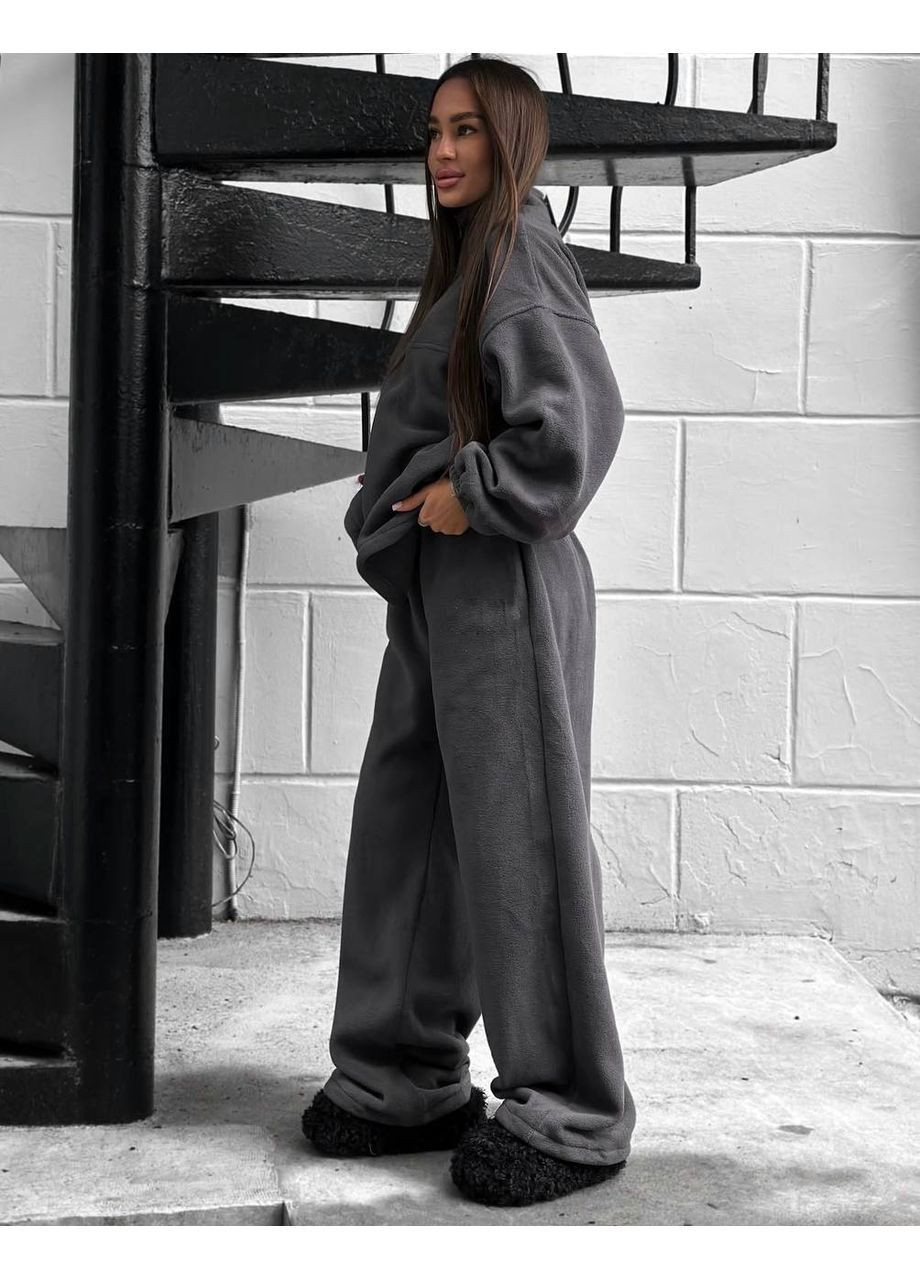 Жіночий флісовий костюм зіп худі + штани No Brand Р4959-552 (367089088)