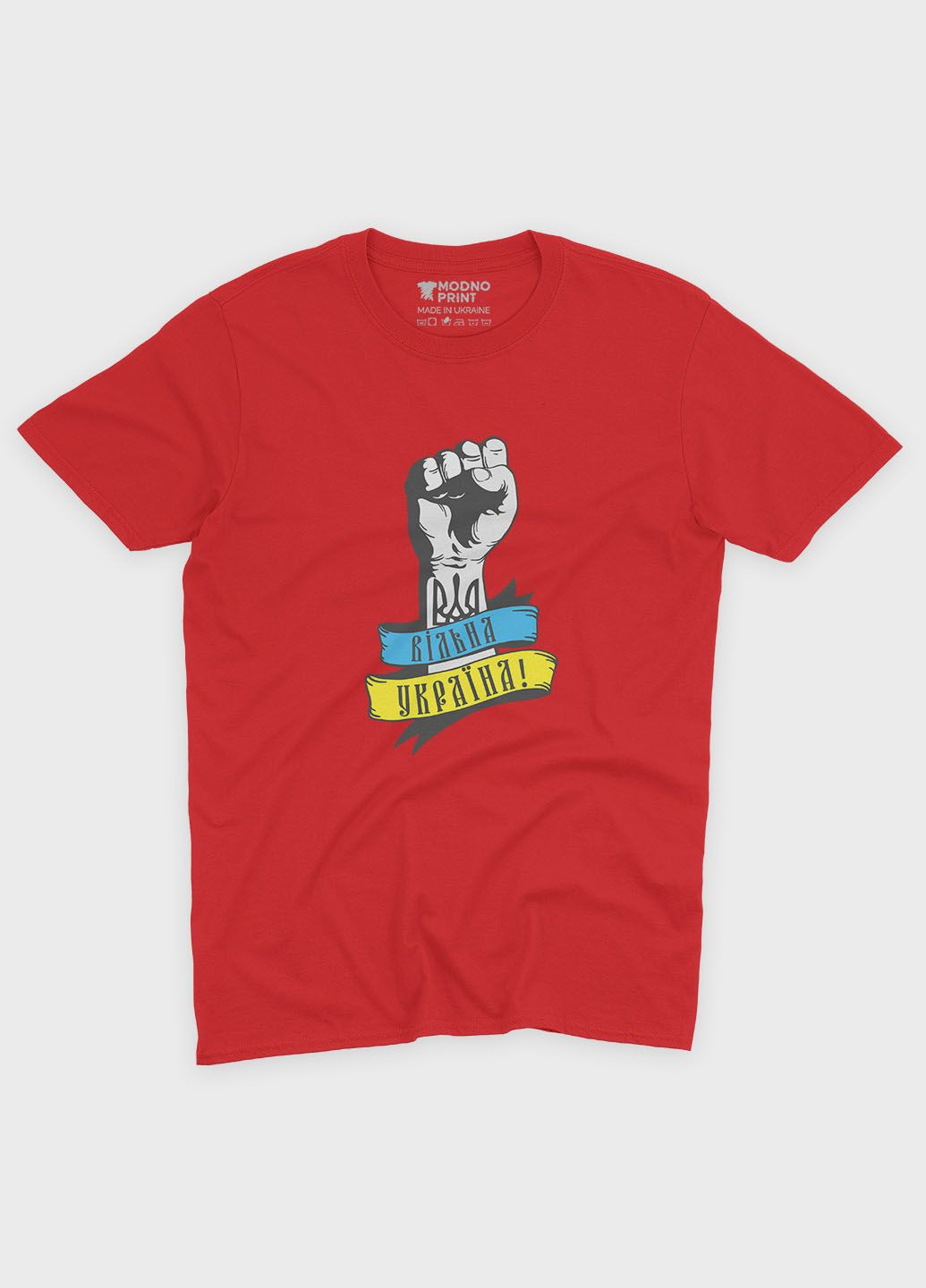 Красная демисезонная футболка для мальчика с патриотическим принтом (ts001-4-sre-005-1-088-b) Modno