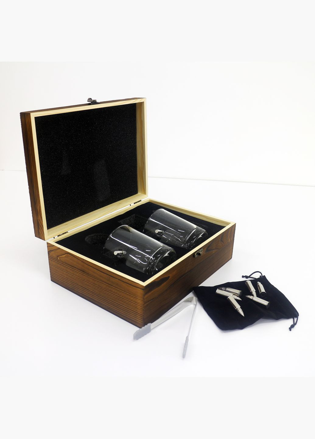 Набір "Куля" 2 склянки та 6 каменів для віскі в дерев'яній коробці - Подарунок для побратима, для друга (GP241205SP) Гранд Презент (302254508)