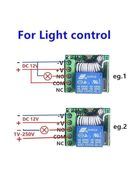 Радіо реле з пультом 433 МГц 12/220В (0122) No Brand (352720223)