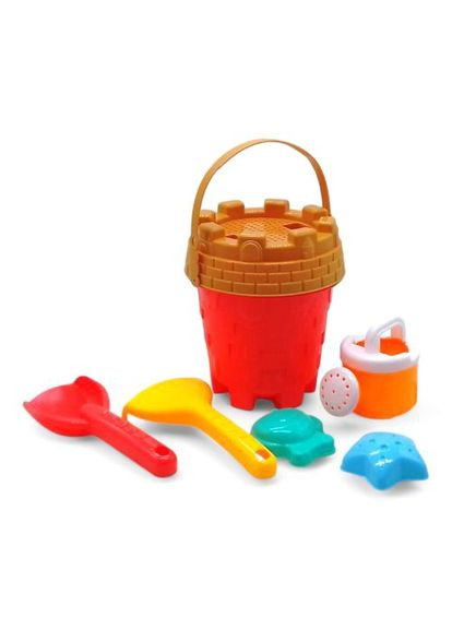 Песочный набор 6 элементов FANSHENG коралловое ведро для пляжа и песочницы игрушки для детей ProDobro (367092829)