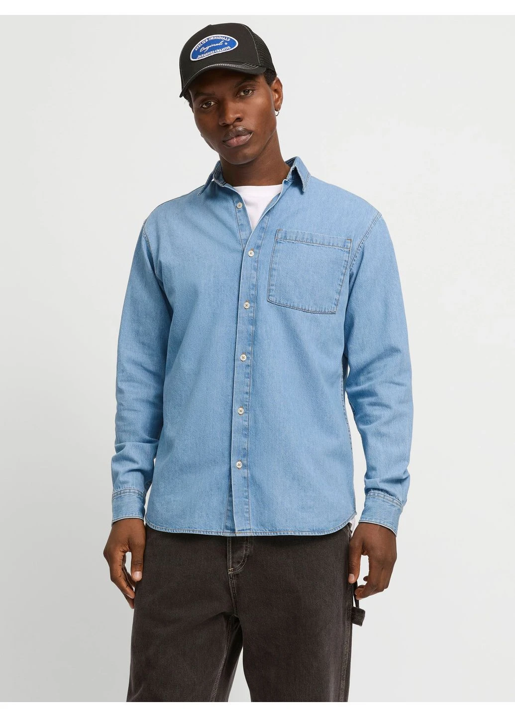 Светло-синяя кэжуал рубашка Jack & Jones