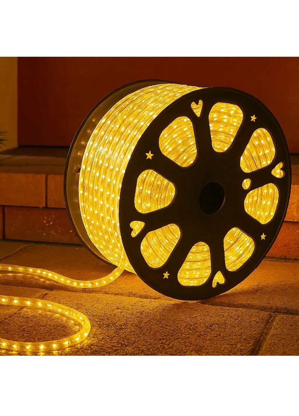 Гирлянда дюралайт светодиодная новогодняя уличная комнатная с работой от сети контроллером 100 м (482017-Prob) Теплая белая Unbranded (369570026)