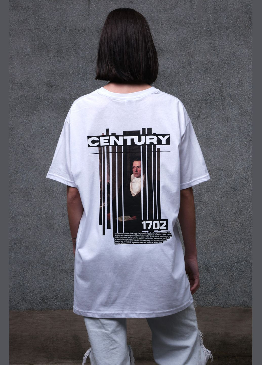 Жіноча Оверсайз Футболка З Принтом Century White Without - (302980533)
