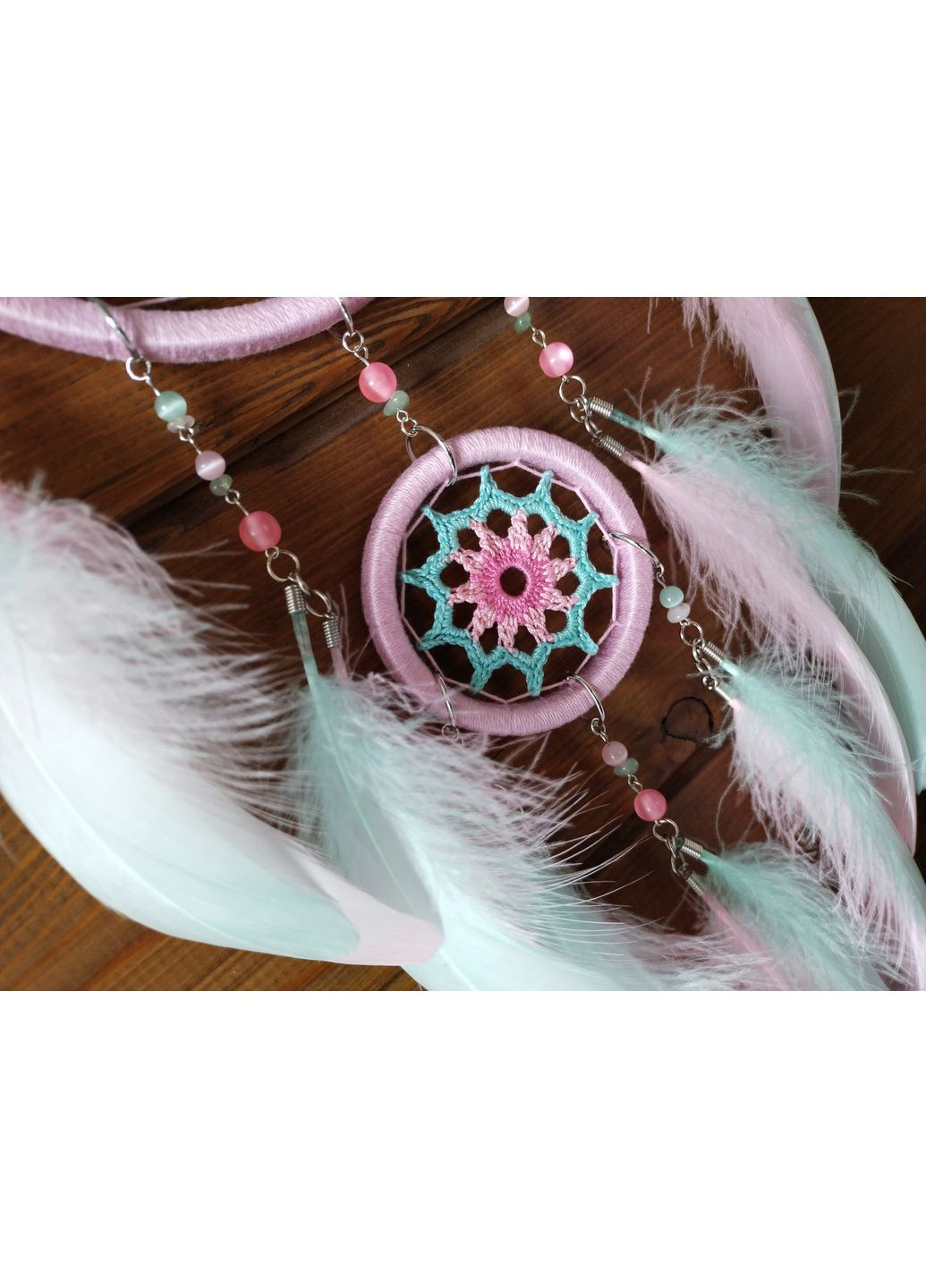 Авторский эко-набор для творчества "Ловец снов "Розовая мята". Набор для рукоделия с пошаговой инструкцией Dream Studio (363057541)
