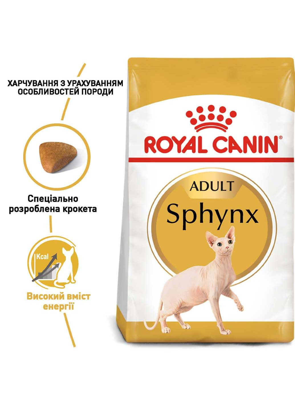 Сухий корм для дорослих кішок Sphynx Adult 2 кг Royal Canin (286472722)