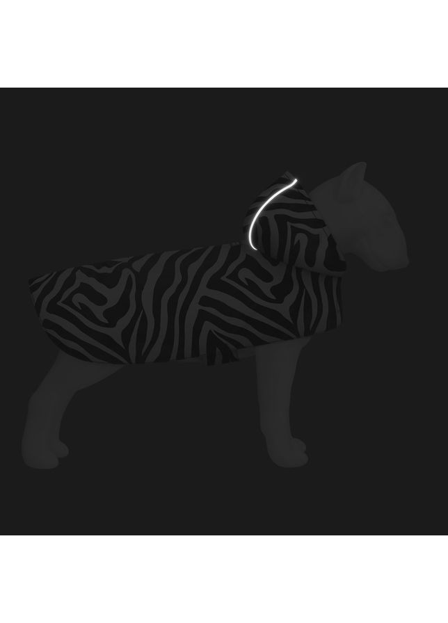 Дождевик-накидка с капюшоном для собак Clothes, рисунок "Зебра", M, А 40-43 см, B 52-62 см, С 33-42 см WAUDOG (363198695)